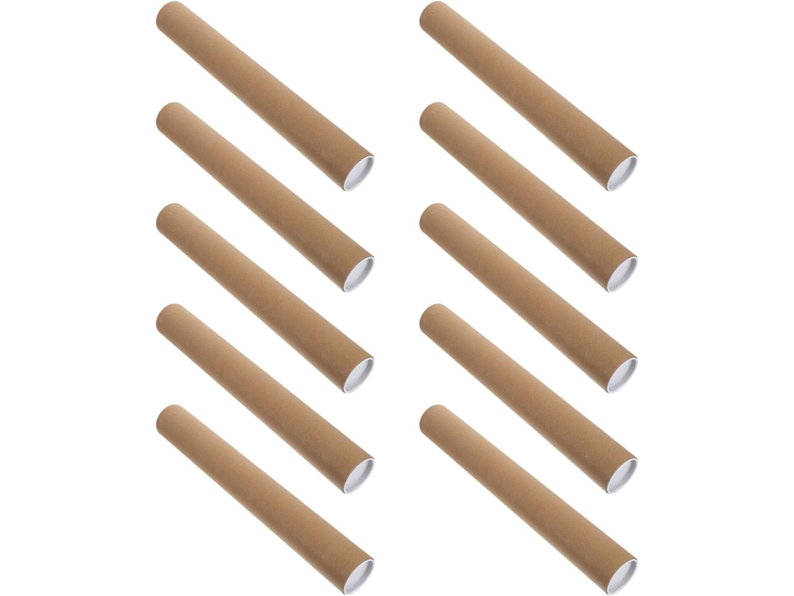 Pacote com 10 Topbathy Tubos de Papelão Kraft Marrom para Envio Pôsteres, Cilindros Redondos 40 Cm X 5 3 Mm Ta