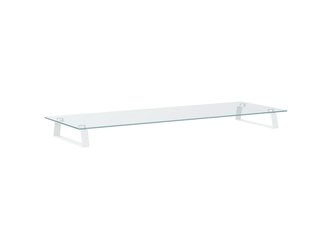 VIDAXL Suporte para Monitor 100X35X8 Cm Vidro Temperado e Metal Branco