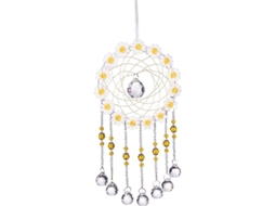 Colgante De Cristal Esfera Prisma Flor Amarela Árvore Da Vida Para Janela Decoração Interior Exterior