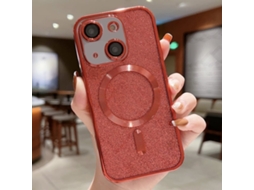 Capa De Tpu Para Iphone 14 - Glitter - Acabamento Eletroplástico - Magsafe
