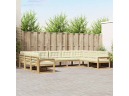 Vidaxl Conjunto De Sofás Para Exterior 9 Pcs Branco E Creme