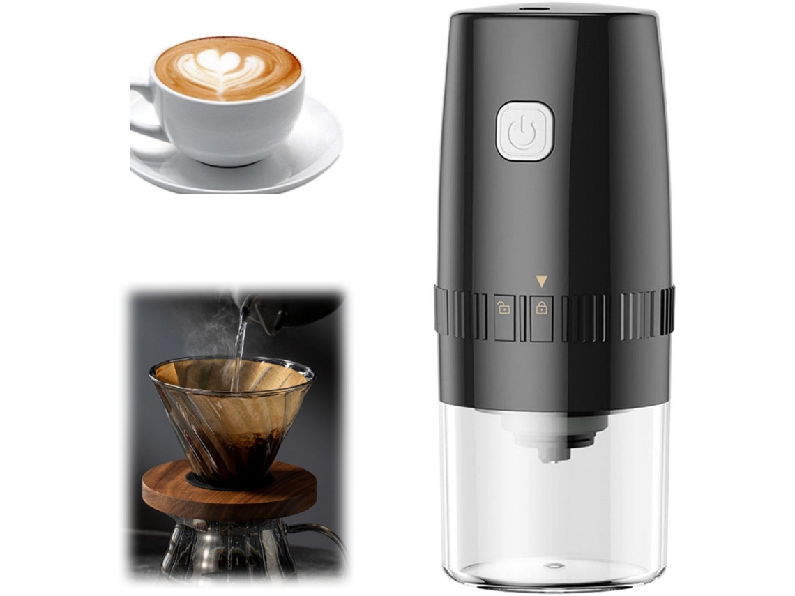 Moedor de Café AQUAFORGE Elétrico com Moagem Ajustável, Usb, 8cm para Pimenta e Sal