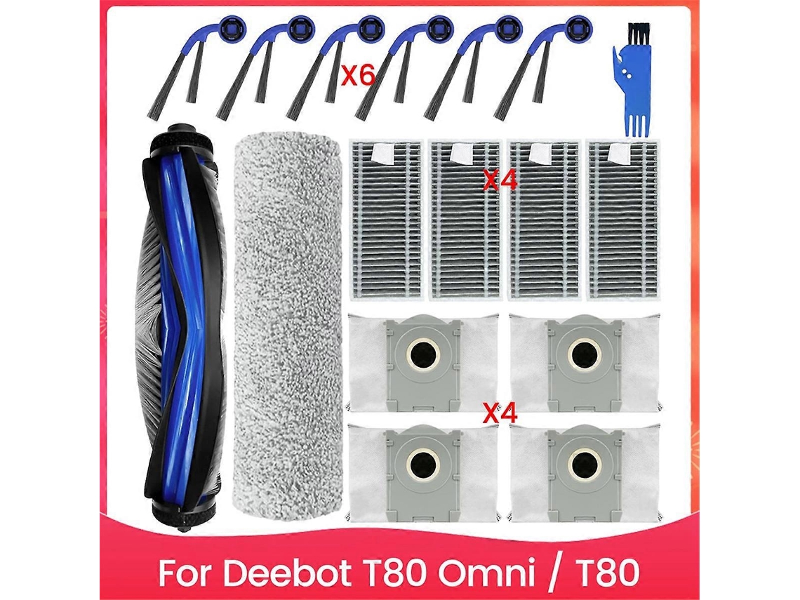Para Aspirador De Pó Robô T80 Omni / T80, Escova Lateral Principal, Filtro Hepa, Rolo, Esfregão, Sacos De Pó, Acessórios Slowmoose