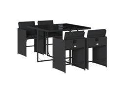Garden Dining Set, Garden Dining Sets Vidaxl Preto Rattan / Vime (n/a)