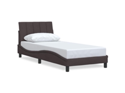 Estrutura de Cama Sem Colchão Hanko 80x200cm Tecido Castanho escuro MAISON EXCLUSIVE