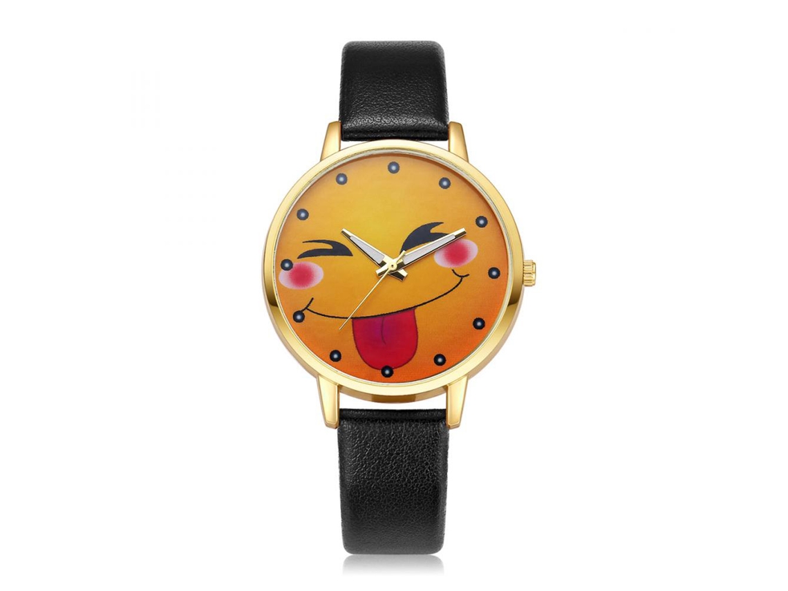 Reloj De Pulsera Analógico De Cuarzo Con Correa Pu Case De Aleación Ivpai (negro)