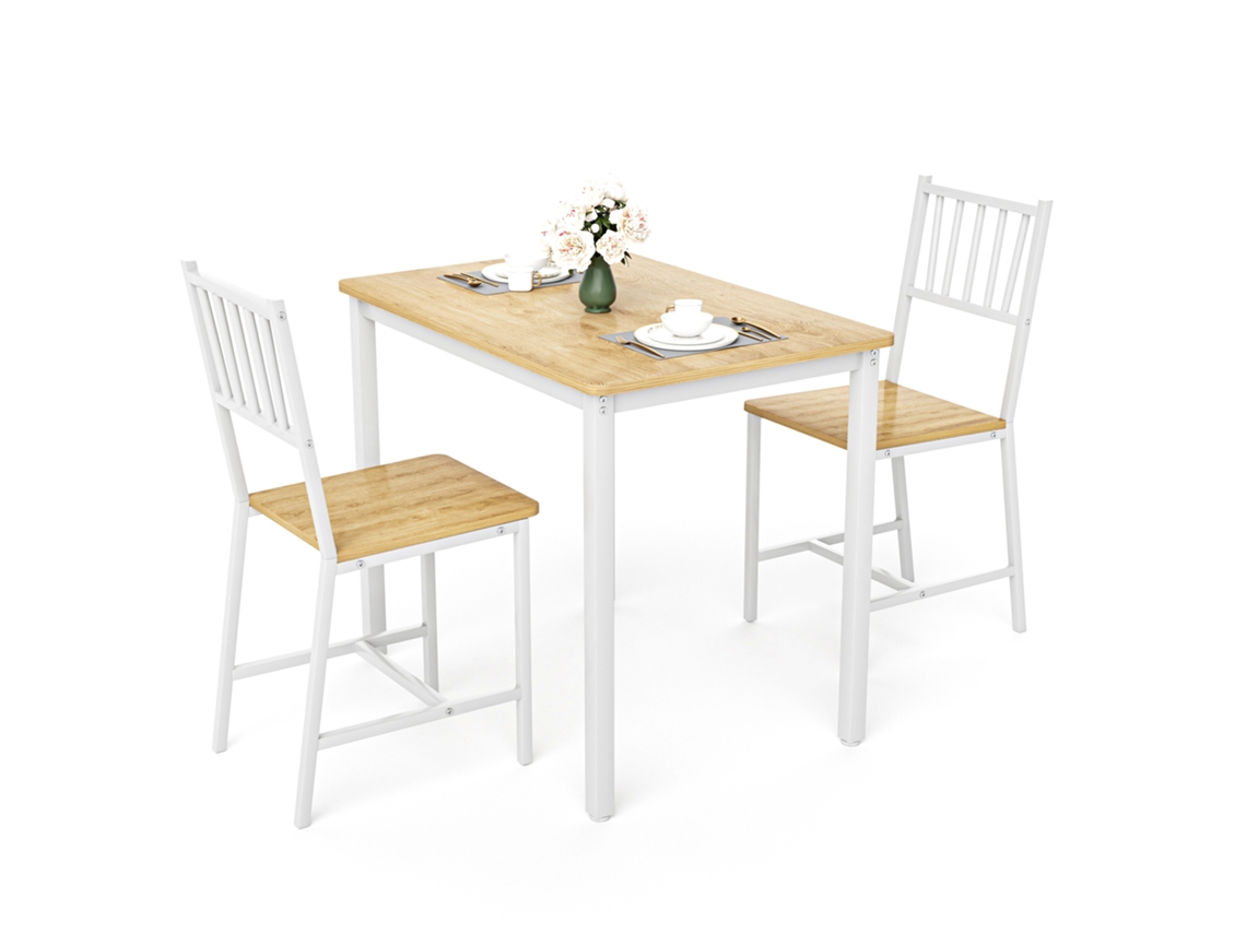 Conjunto Bar 3 Peças Mesa Redonda 80cm 2 Banquetas Metal VOLTEDGE
