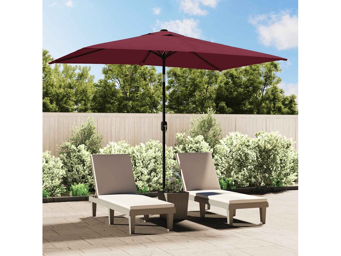 Vidaxl Guarda-sol De Exterior Com Poste Metal 300x200 Cm Bordô