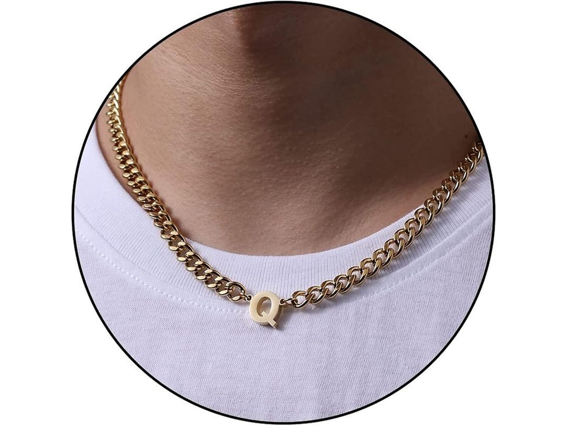 2026 cadena de Eslabón Cubano Con Letra Inicial A z Acero Inoxidable 6.5mm 18+2 Pulgadas Regalo de Joyería para Hombres Mujeres Niños