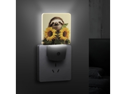 Luminária De Parede Lazy Sunflower Com Sensor Crepuscular, Eficiente E Decorativa Quarto, Banheiro, Cozinha