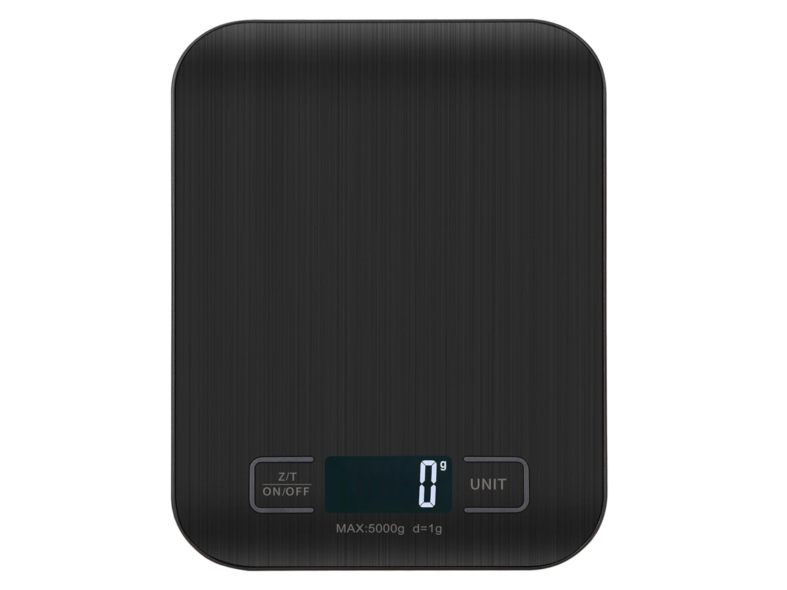 Balança de Cozinha Digital, Medição Precisa Até 1 G, Eletrônica de com Visor Lcd e Função Tara, AQUAFORGE (preta, 5 Kg)