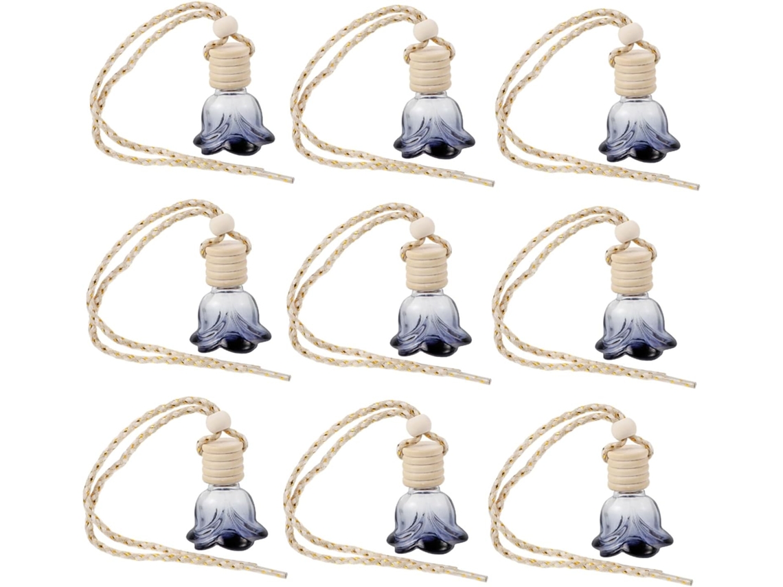 Conjunto De 10 Frascos Perfume Recarregáveis Com Tampa Vidro Para Pendurar E Difusor Carro