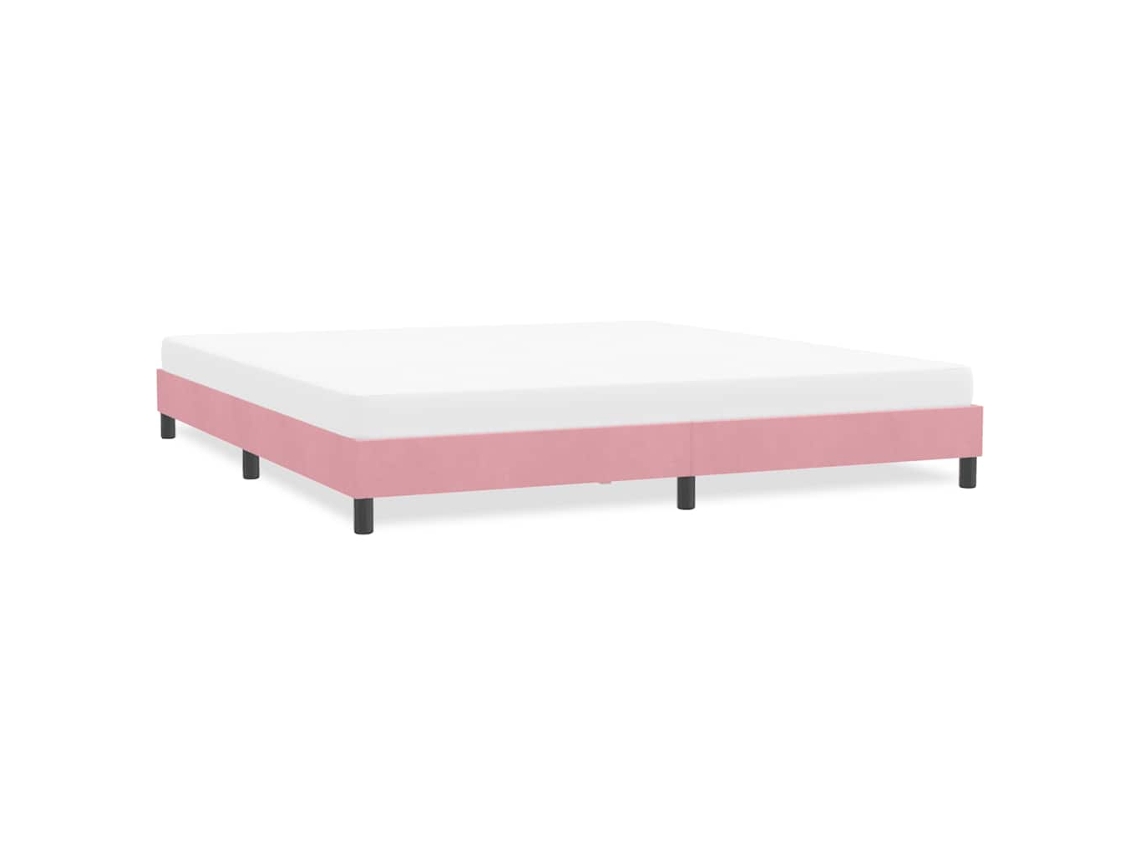 Vidaxl Estrutura De Cama Sem Colchão 180x210 Cm Veludo Rosa