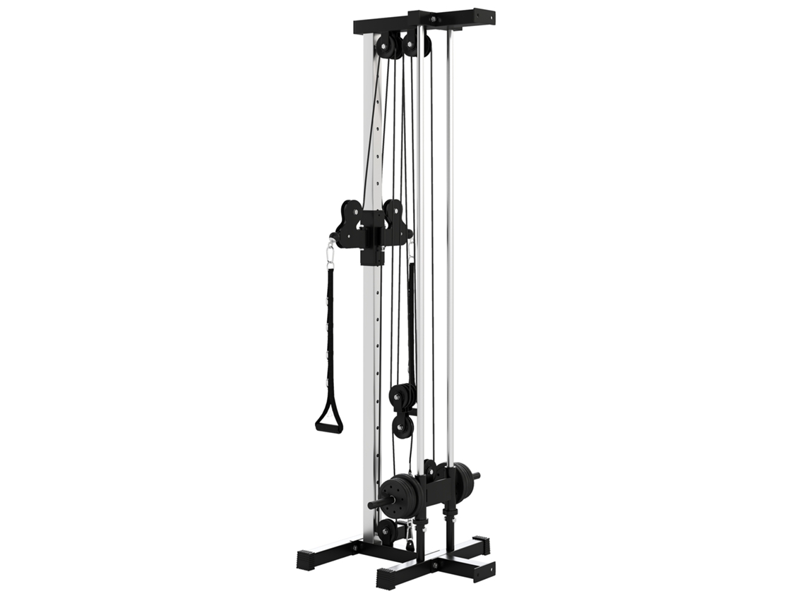 Máquina de Polia Dupla Ajustável com 15 Posições, Pulldown Multifuncional para alta e baixa, Parede, Ginásio S/MARCA