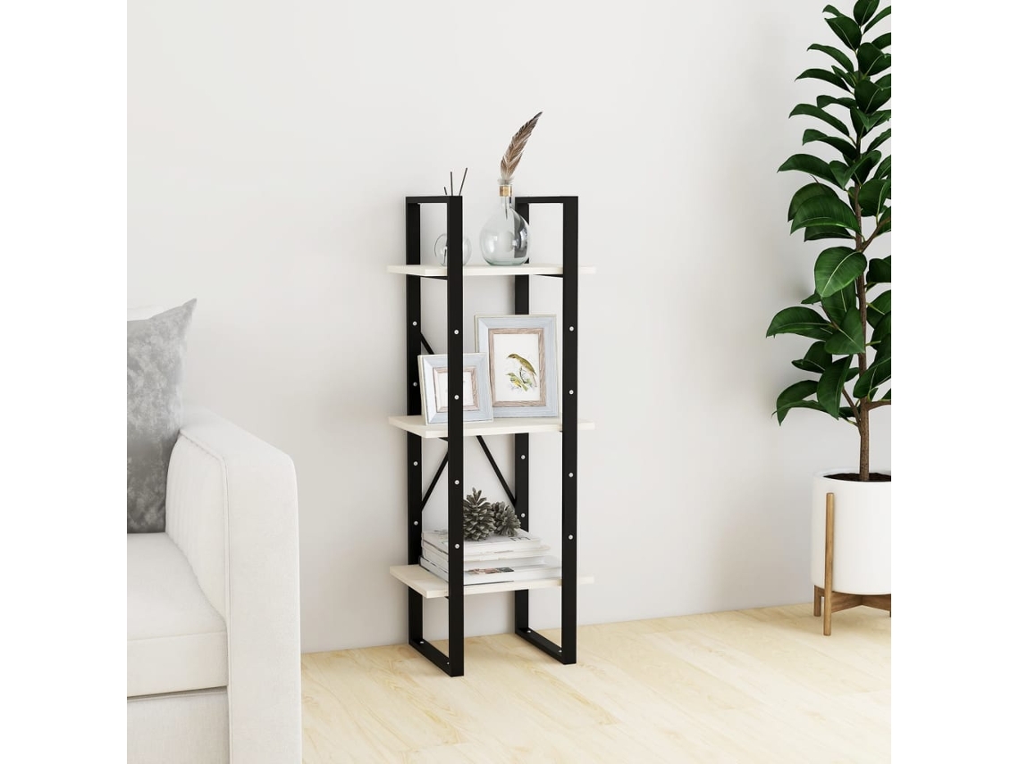 Vidaxl Estante C/ 3 Prateleiras 40x30x105 Cm Pinho Maciço Branco