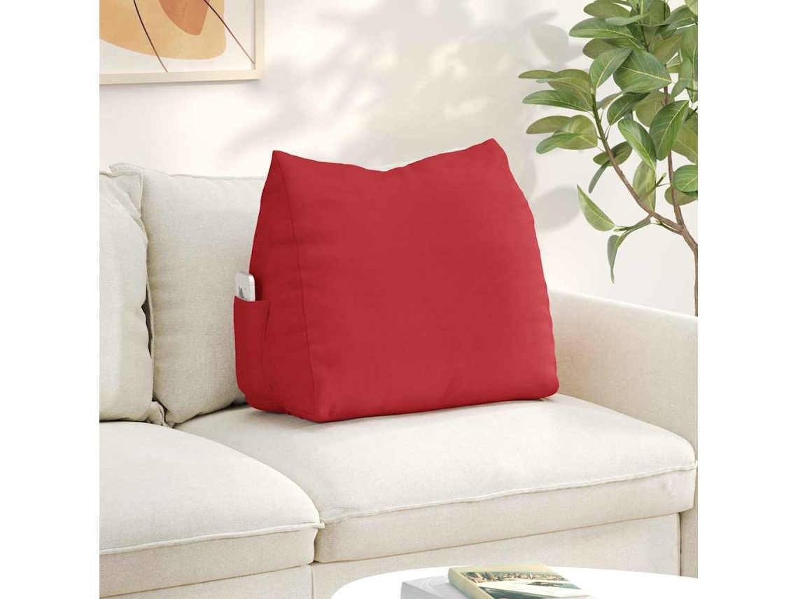 Vidaxl Travesseiro Para Costas Vermelho 60 X 20 X 50 Cm Tecido