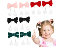 Laços De Cabelo De Veludo, 4 Pares, Presilhas Pequenas Multicoloridas (vermelho, Rosa, Verde, Preto)