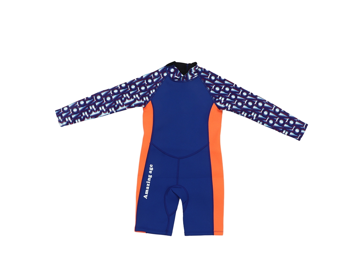 Traje de Mergulho Infantil 2.5mm Neoprene Azul Roxo Tamanho 8 S/MARCA