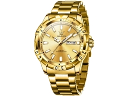 Lurelia Relógio Masculino, Movimento De Quartzo, Data/calendário, Luminoso, Aço Inoxidável, Resistente À Água, Dourado