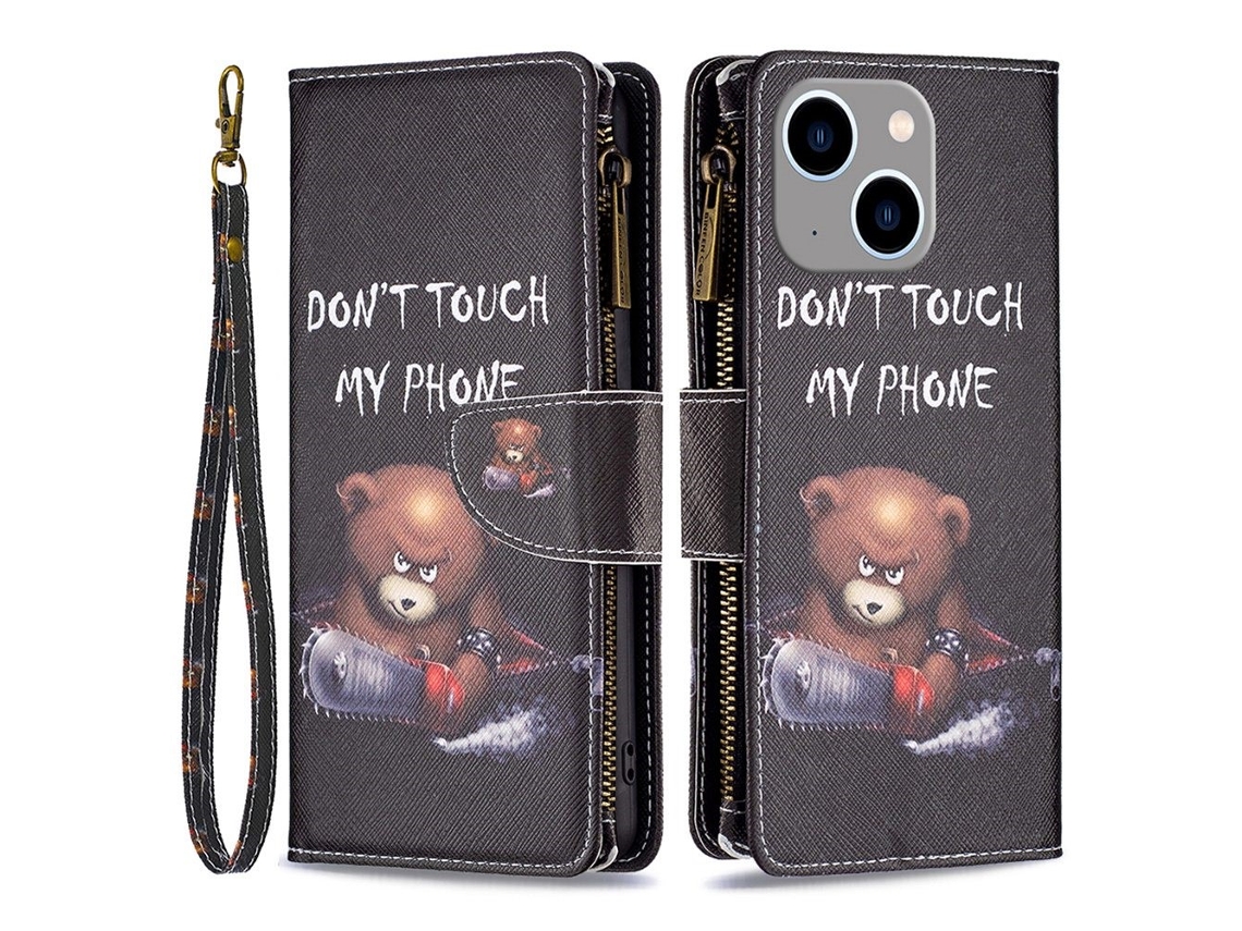 Capa Suportar Para Iphone 14 Plus Pele Sintética Anti-riscos