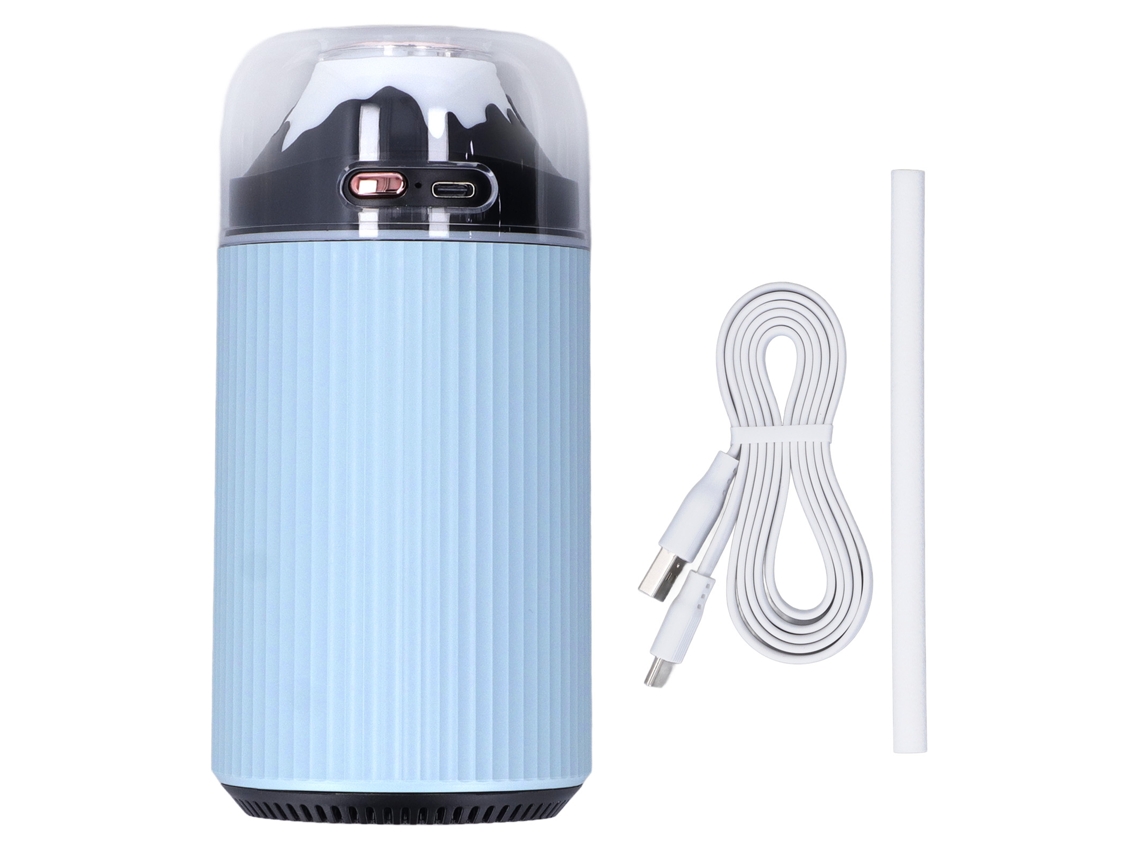 Umidificador com luz noturna 300ml USB portátil mini spray para carro escritório 5V azul 2 em 1 S/MARCA