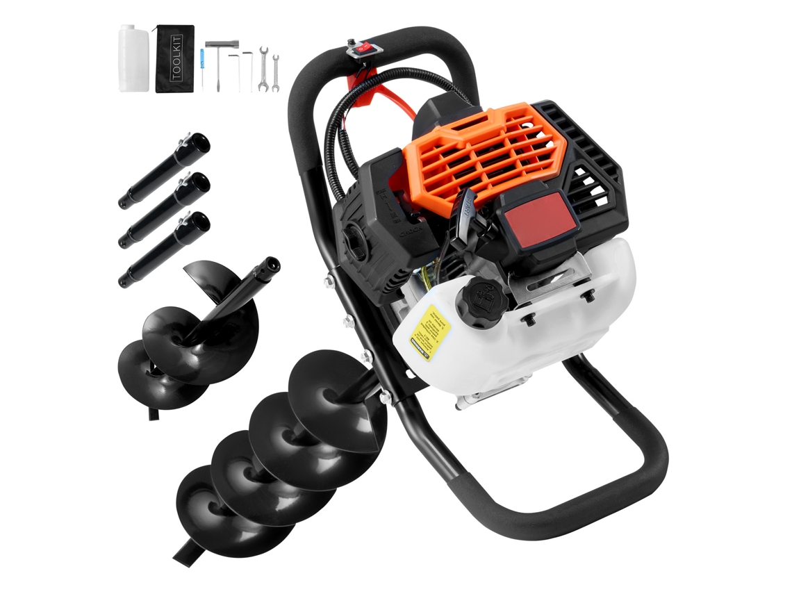 Escavadora A Gás Succebuy De 52 Cc E 1450 W Com Brocas De 6 E 10 Polegadas E 3 Hastes De Extensão