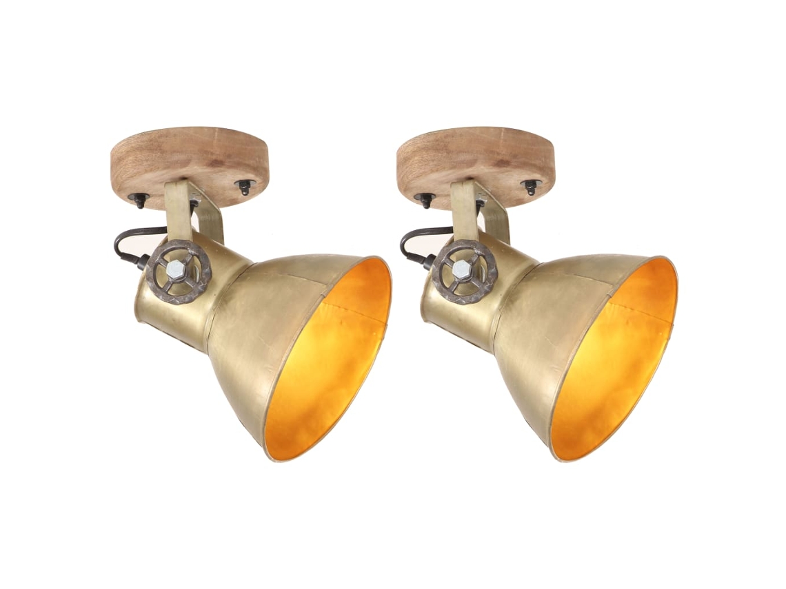 Vidaxl 2 Pcs Candeeiros Parede/teto Industriais 20x25 Cm E27 Bronze