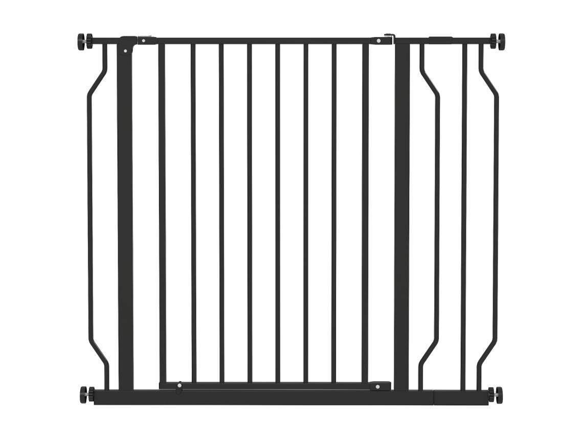 Grade De Isolamento Para Cães, Fixação Por Pressão, Comprimento Ajustável, Aço/abs, 75-95 X 76cm, Preta.