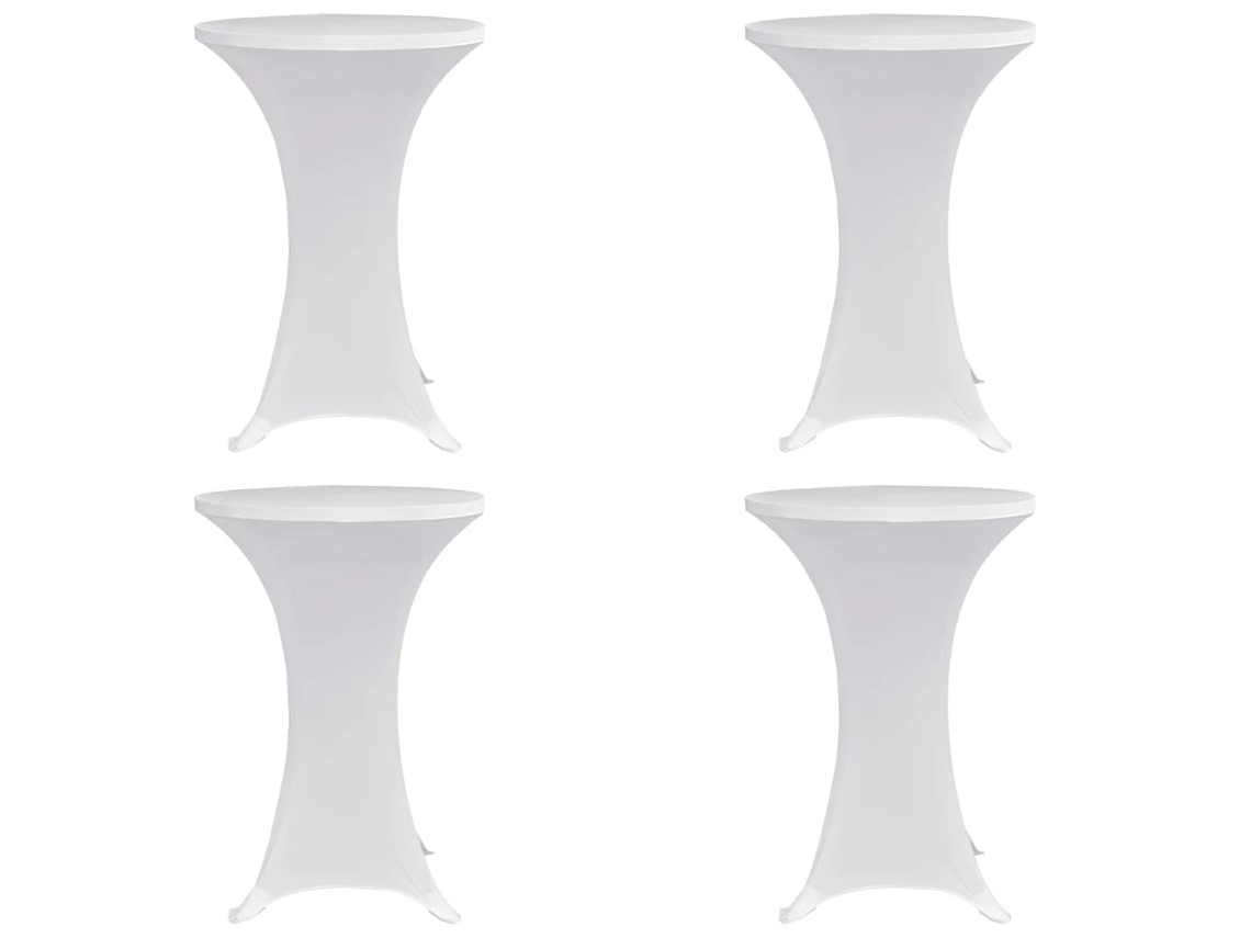 Vidaxl Capa Para Mesa De Pé Elástica Ø60 Cm 4 Pcs Branco