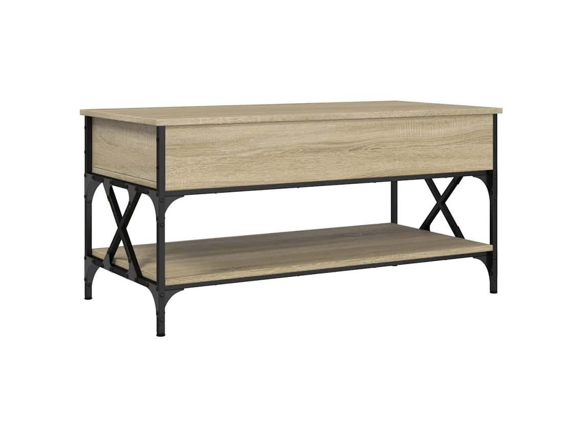 Mesa de centro MAISON EXCLUSIVE em madeira e derivados metálicos Carvalho Sonoma (100x50x50 cm)
