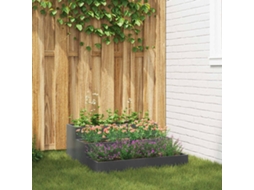 Vidaxl Vaso De Jardim Antracite 90 X 90 X 35 Cm Aço Laminado A Frio