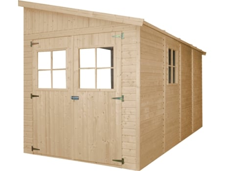 Abrigo de Jardim de Madeira TIMBELA M340 + M340G com Chão (8 m² - 243 x 416 x 216 cm)