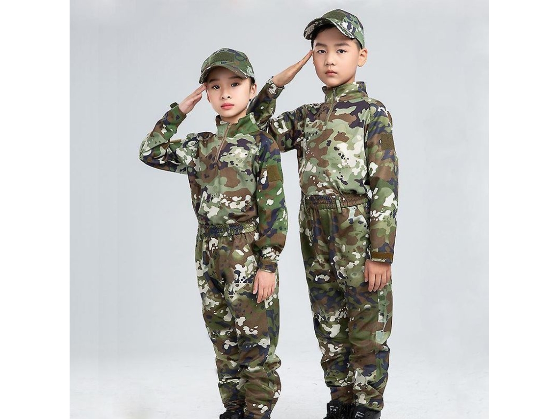 2026-conjunto De Uniforme Táctico Militar Para Niños Disfraz Camuflaje Actividades Al Aire Libre Sin Gorra 175 Verde