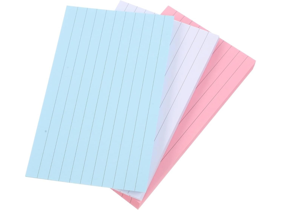 2 Peças 3 Blocos-notas Autocolantes Bloco-notas Sticky Tabs Pastel Memo Note Cards