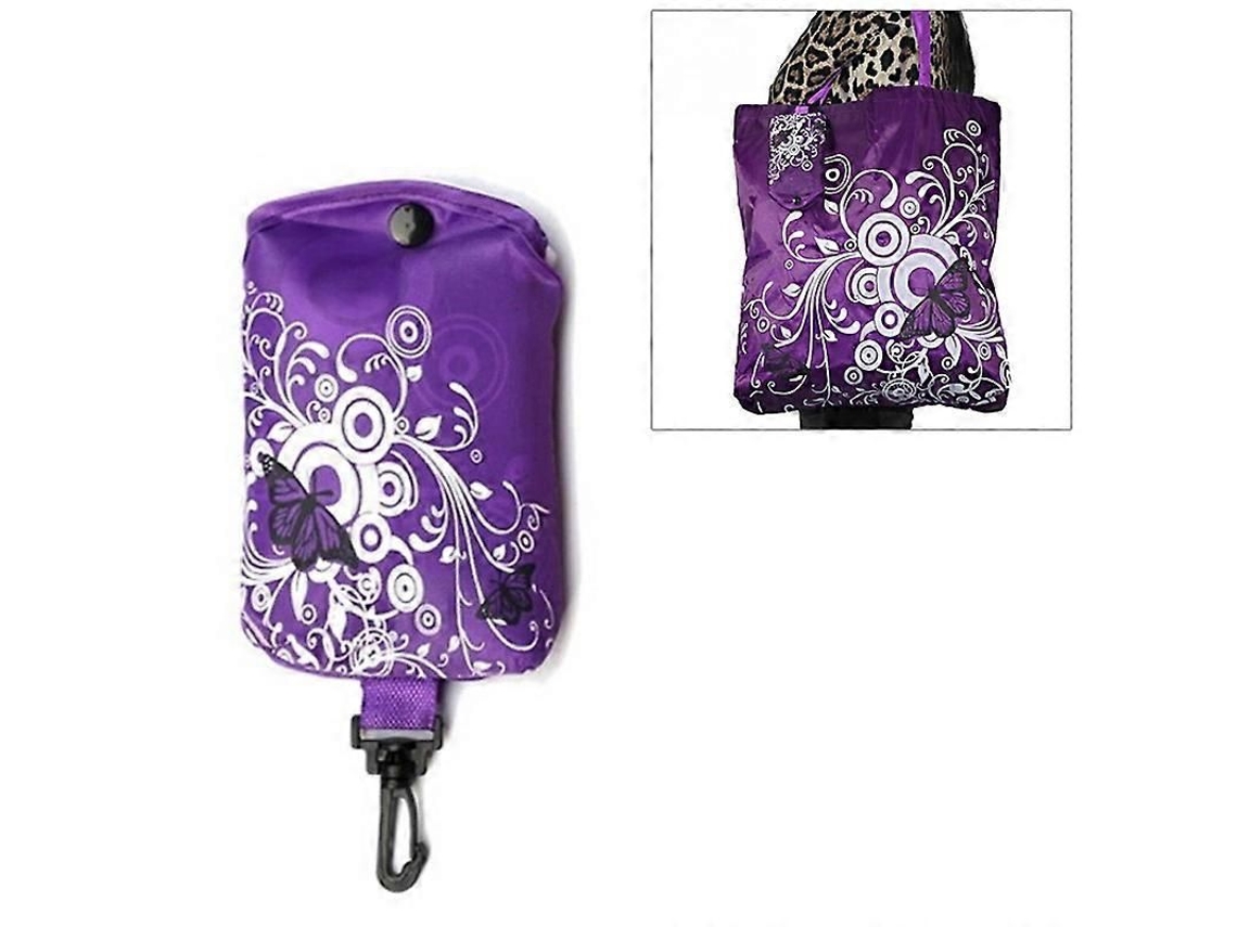 Saco de Compras Dobrável Flor de Borboleta Tecido Oxford Bolsa de Ombro Sacola Reutilizável GOKOCO