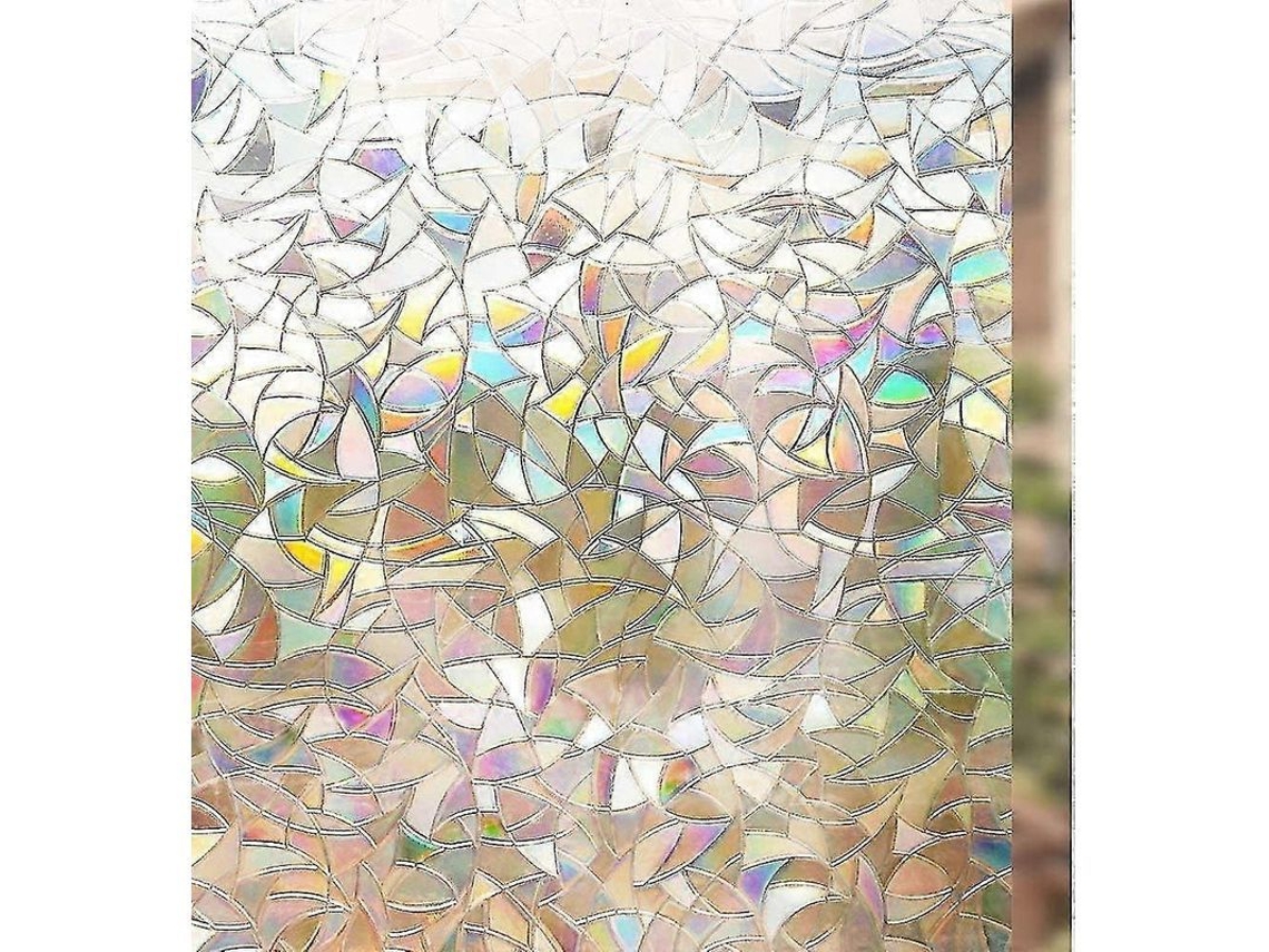 Filme De Privacidade Para Janela Com Efeito Arco-íris Adesivo Estático Anti-uv Sem Cola Removível 45x 200 Cm