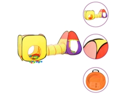 Vidaxl Tenda De Brincar Infantil 255x80x100 Cm Multicolorido