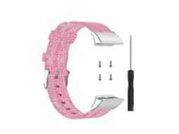 Pulseira De Relógio Lurelia Para Garmin Forerunner 35/30 Universal Nylon Canvas Rosa