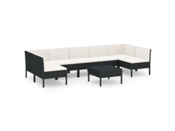 Garden Lounge Set, Garden Lounge Sets Vidaxl Preto Rattan / Vime (n/a)