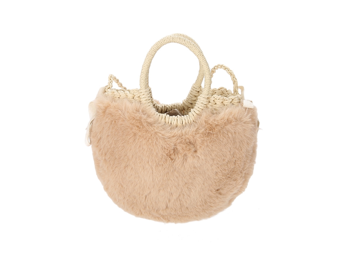 Bolsa De Cesto Feminina De Inverno Macia Retrô Mimosa