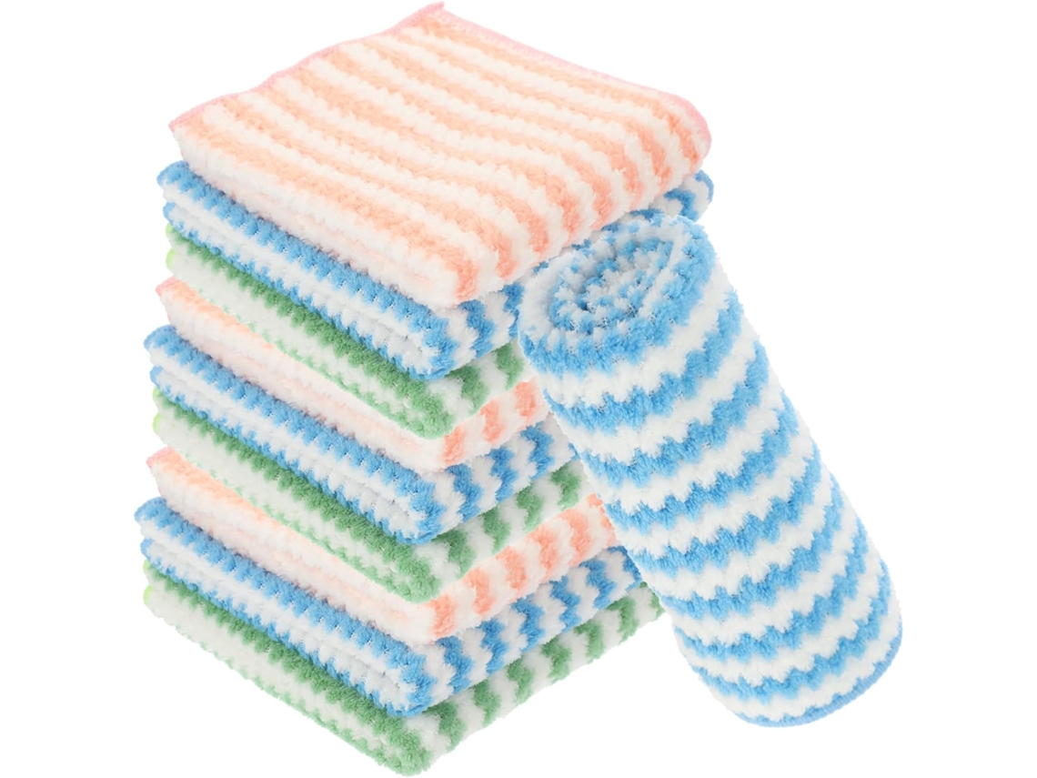 Conjunto De 10 Panos Prato Microfibra, Absorventes, Reutilizáveis E