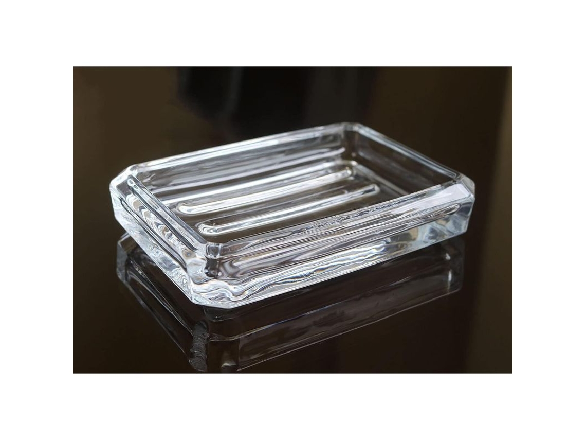 2026 plato de Jabón de Vidrio Transparente, Portajabón Pesado para Baño, Lavabo Y Cocina