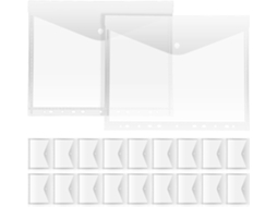 Abaodam Conjunto De 20-pastas Transparentes Com Furos, Envelopes Organizadores De Documentos Escritório, Escola E