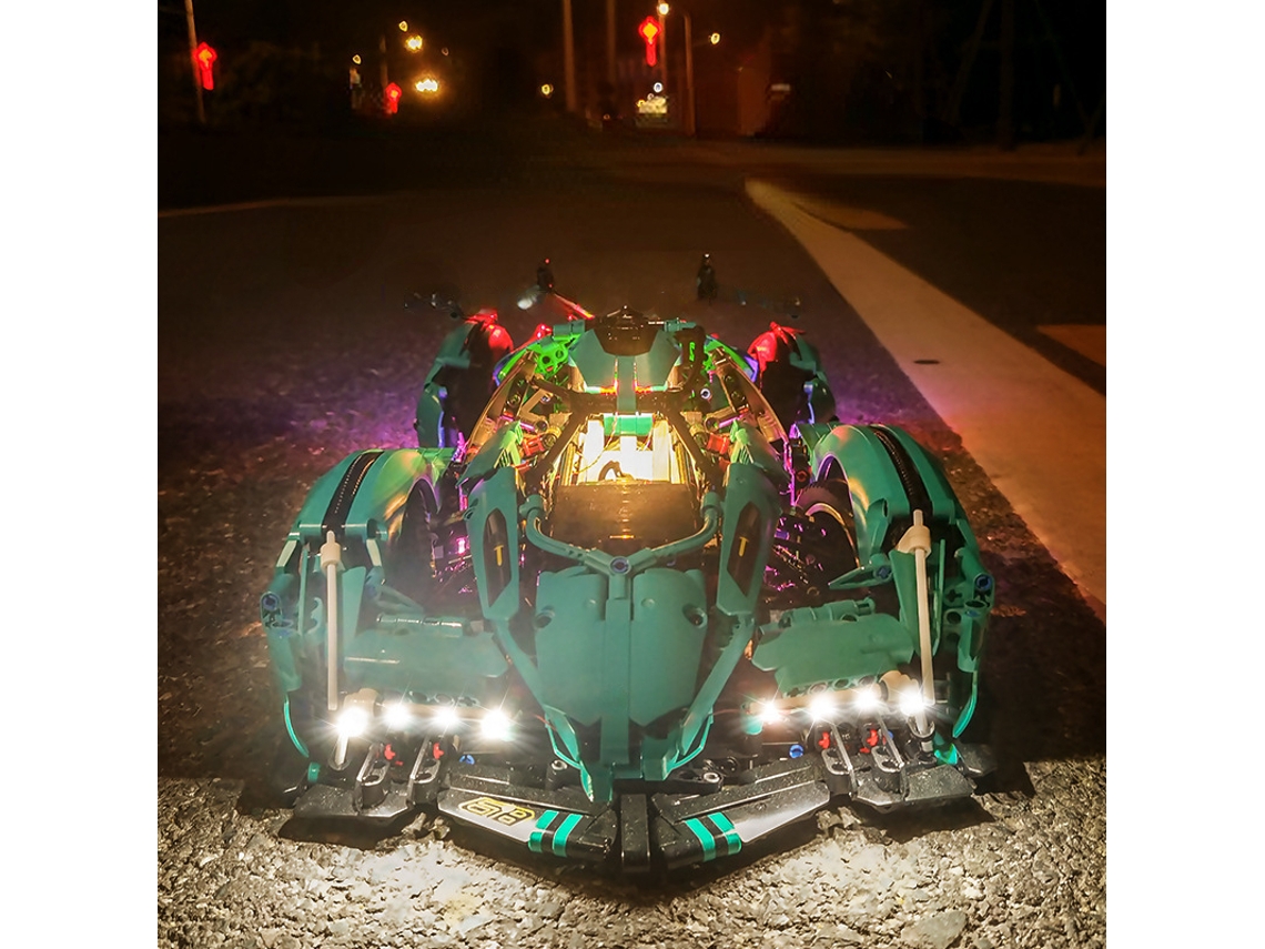 (versão Com Luzes) Modelo De Carro De Corrida De Blocos De Montar, Versão Conceito, Um Presente Ideal Para Crianças.