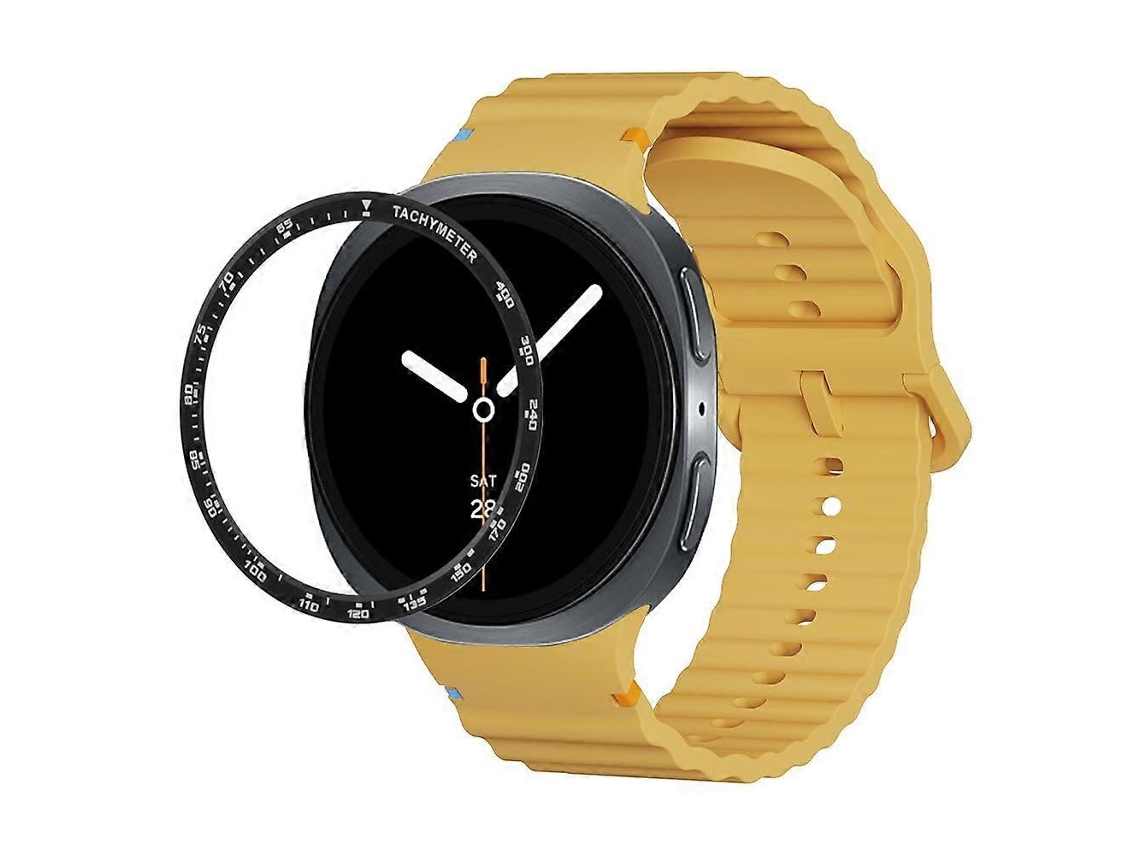 Pulseira De Silicone Com Aro Giratório E Fivela Colorida Com Costura Em Padrão Ondulado.