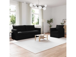Vidaxl Conjunto De Sofás 2 Unid. Preto Tecido