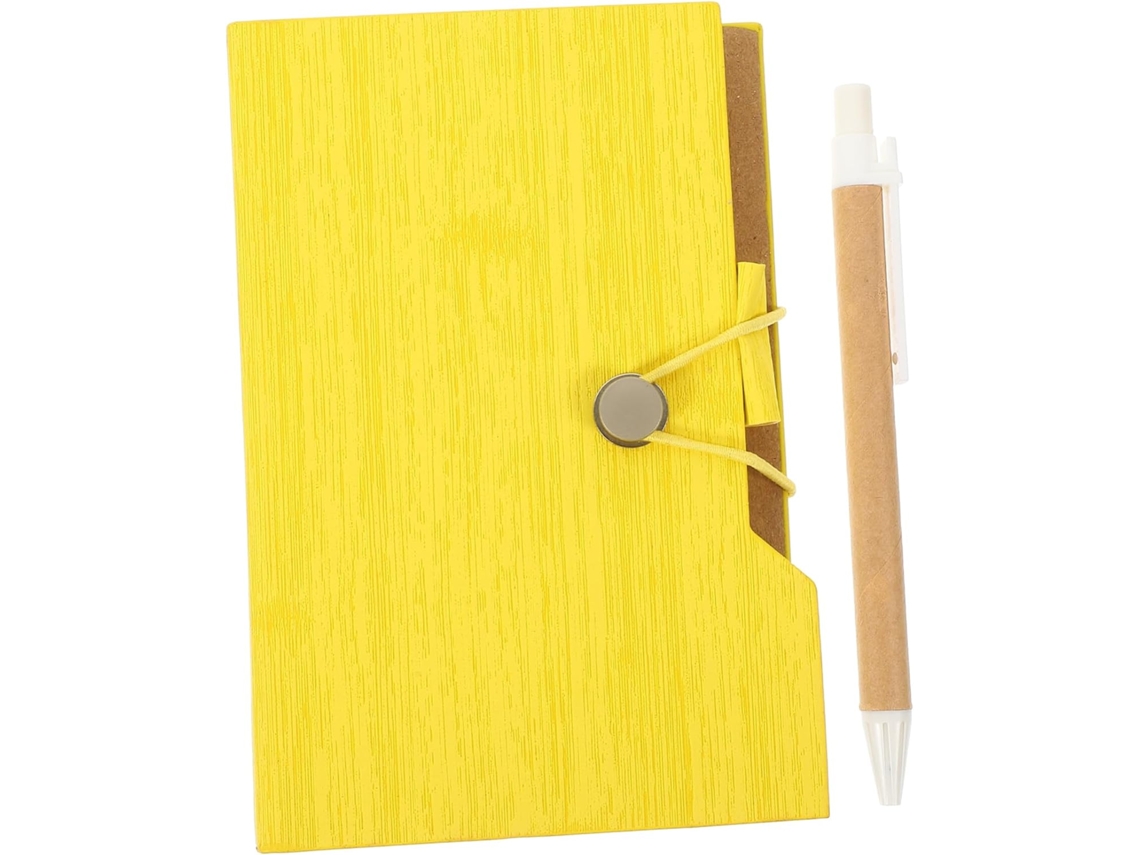 Prático Com Caneta, Multifuncional, Portátil, Com Capa De Madeira, Ideal Para Estudantes E Gokoco