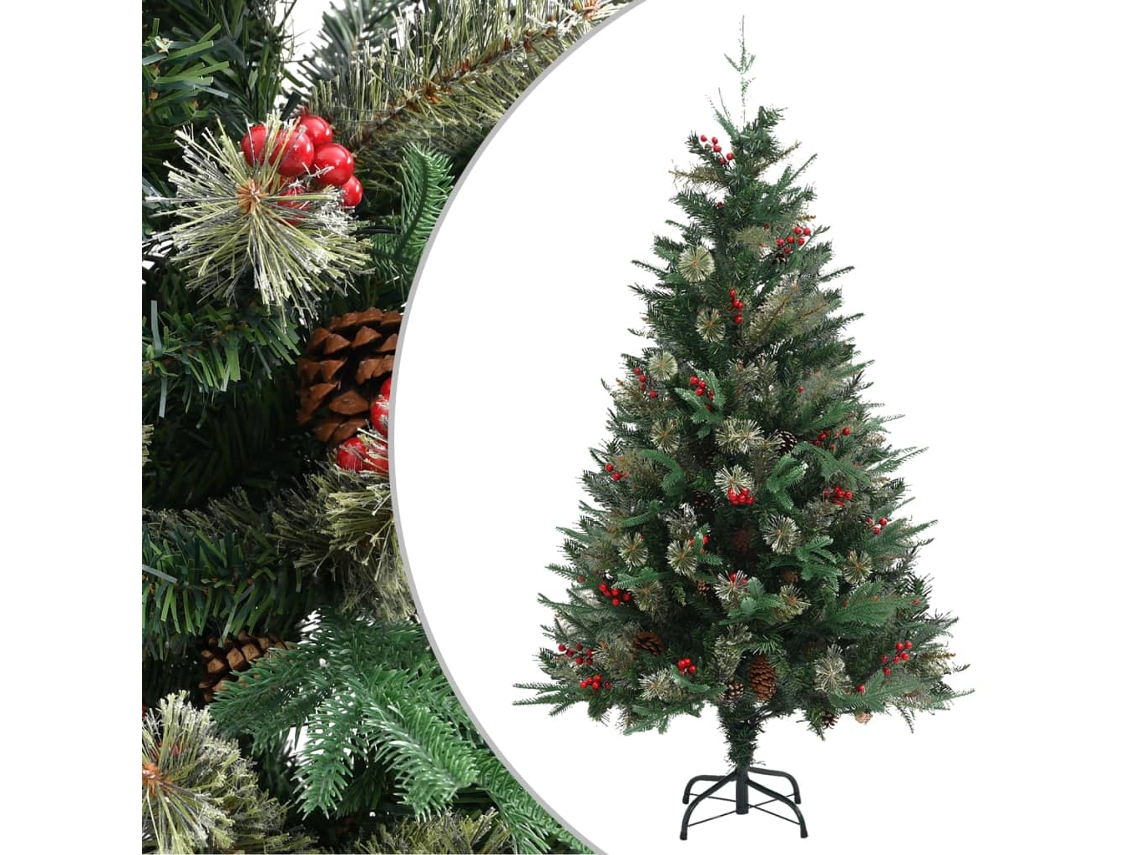Vidaxl Árvore De Natal Com Pinhas 150 Cm Pcv E Pe Verde