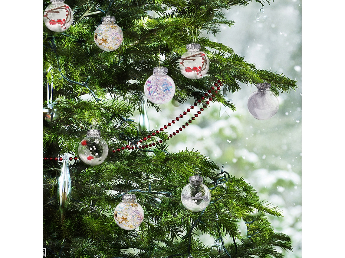 Enfeite De Bola De Natal (transparente, 6cm) Eoocoo