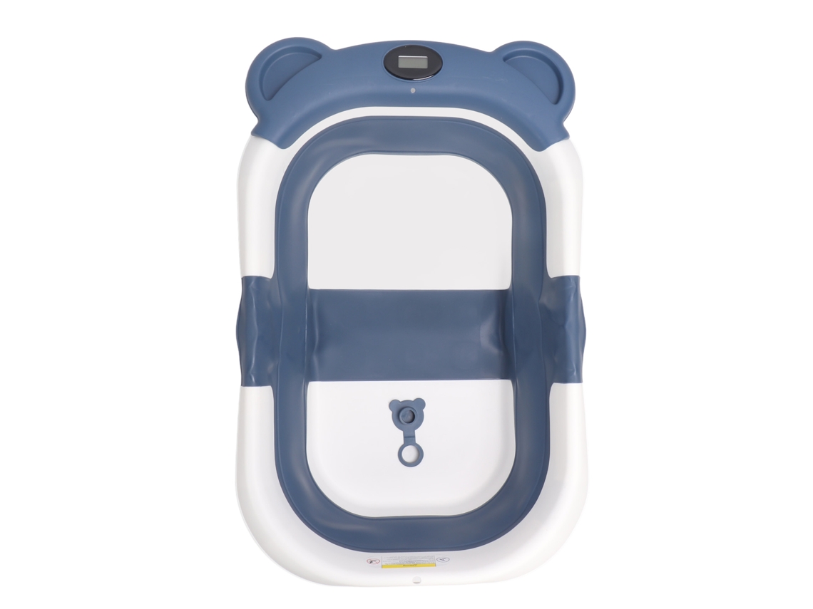 Bañeira Dobrável Para Bebê Com Sensor De Temperatura, Antiderrapante, Orifício De Drenagem, Cor Azul Escuro